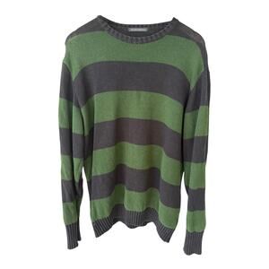 Brandy Melville Striped Knit Sweater Womens One Size Blue Green Crewneck